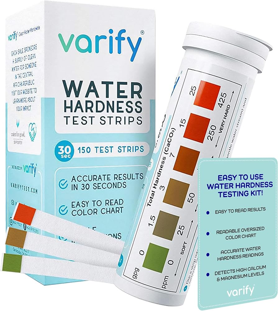 Water hardness test strips for coffee water